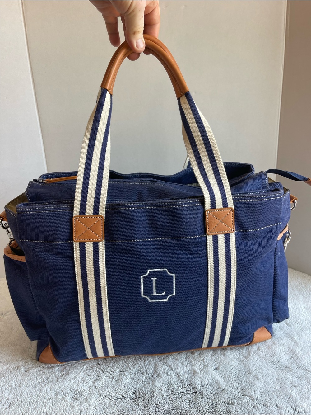 Pottery barn classic diaper bag With A Letter L